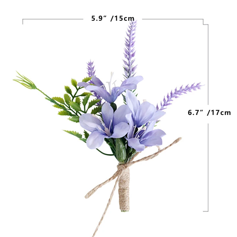1pc Lilac Flower Boutonniere for Men for Wedding Purple Groom Groomsmen Boutonniere Ceremony Anniversary Formal Dinner Party image 3
