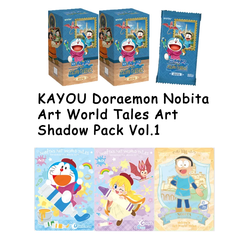 KAYOU Doraemon Nobita Art World Tales Drawing Shadow Pack Vol1 Official Trading Cards Gift Set For Fans