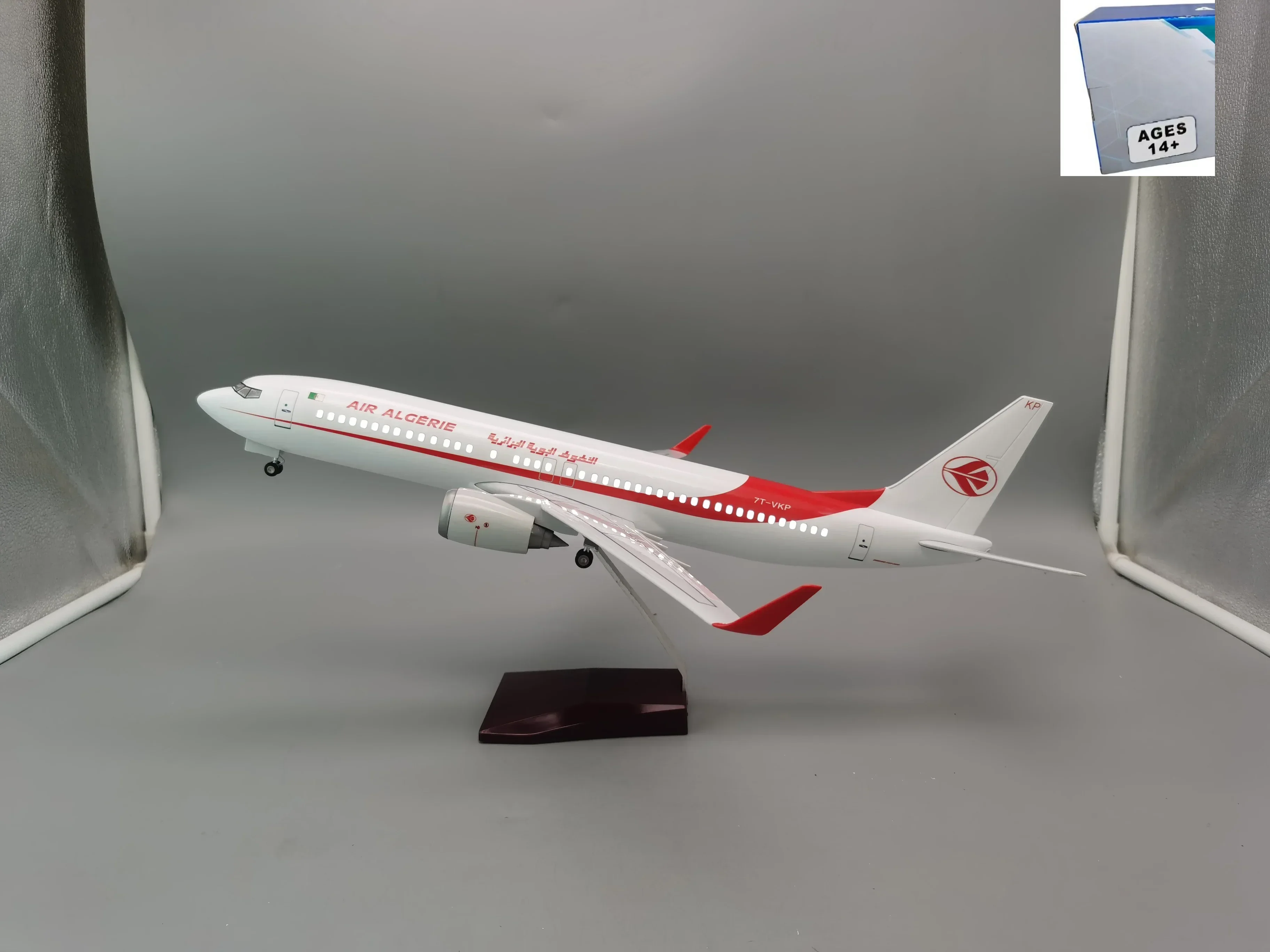 

47CM1/85 Scale Boeing B737-800 Model Air Algerie Base Alloy Metal Airplane Airliner Display Stand Adult Boys Children Collection