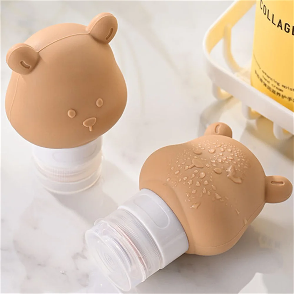 80 ml Cartoon Bär Silikon Lotion Spender Flasche Tragbare Reise Leere Pumpe Flasche Shampoo Spender Nachfüllbare Flaschen