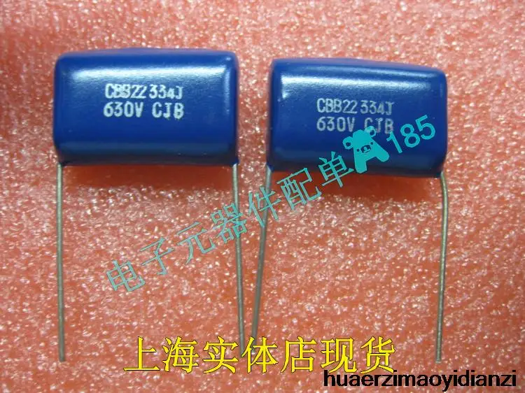 10pcs/lot capacitor CBB22 0.33UF 334J 630v 330NF feet from 20 mm new quality goods