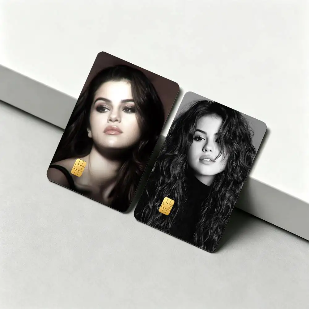 Cute S-Selena  1Set 4Pcs Waterproof Card Skin Stickers for Credit Bus IC Cards