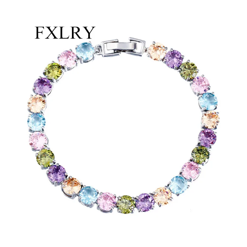 

FXLRY Creative Design Cubic Zirconia Crystal Ice Bracelet For Women Wedding Jewelry