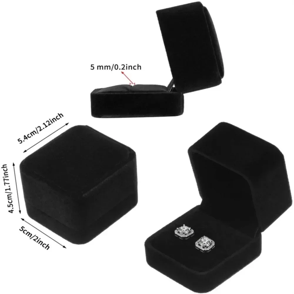 Großhandel Verlobung Samt Ohrring Ring Verpackung Box Schmuck Veranstalter Valentinstag Geschenk Fall Ring Display Halter Lagerung