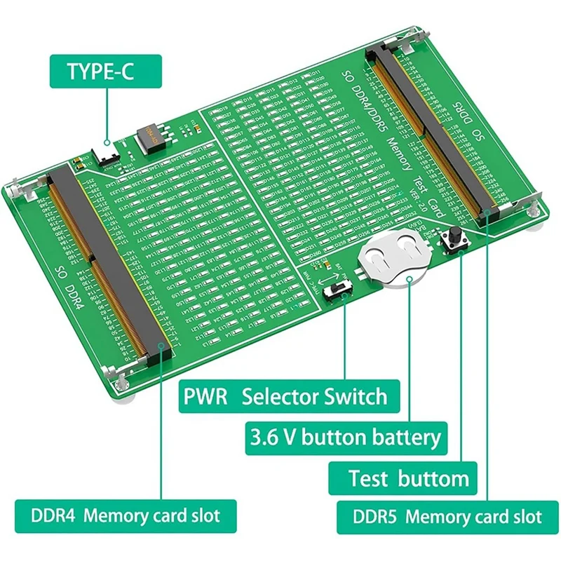 Retail SO DDR4/5 Memory Tester Laptop Memory Test Diagnosis Adapter PCB Circuit Testing Tool Memory Tester Tool