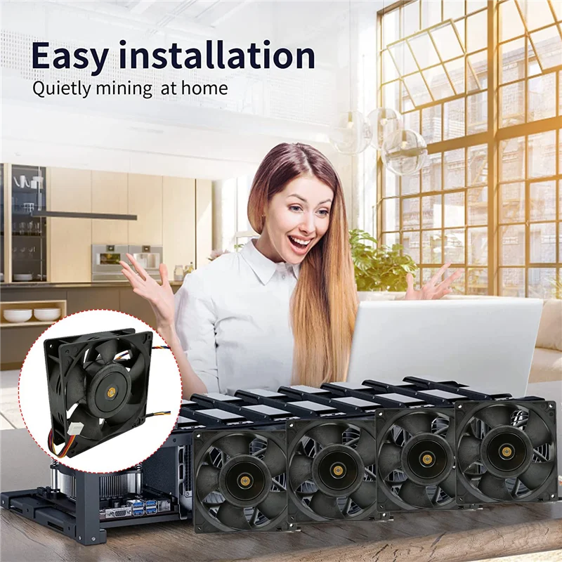A37T-PFM1412DE 14038 DC12V 5.04A 4 สายพัดลม 328CFM High Air Volume 7800RPMพัดลมระบายความร้อนสําหรับWatsminerทั่วไป
