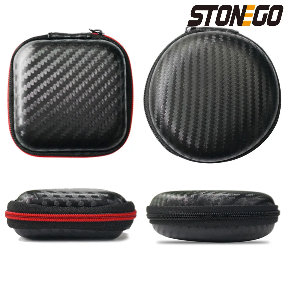 Cable Organizer Storage Box USB Hard Case Earphone Keychain Bags Waterproof SD Card Earbuds Holder Box Circular Square STONEGO