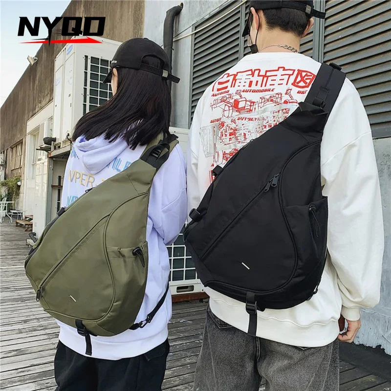 High Quality Large Capacity Men's Chest Pack Nylon Storage Shoulder Bag Casual Hip Hop Travel Unisex Crossbody Bag Handbags Men