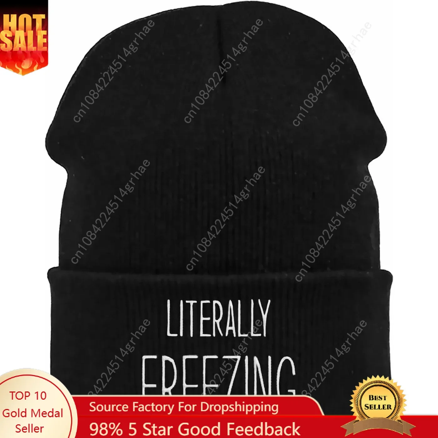 

Winter Hat Beanie for Men Women Literally Freezing Funny Slouchy Knit Cuffed Beanie Skull Cap Hat Custom Unisex Warm Soft Headwe