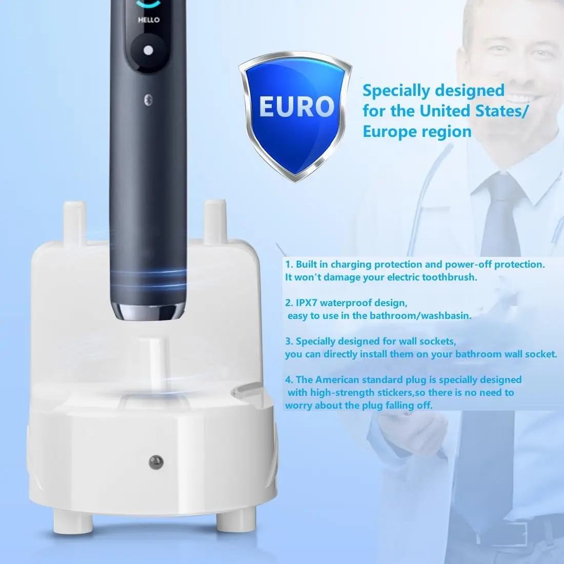 For the Oral-B Braun electric toothbrush charger Oral-B 3757 electric toothbrush induction charging dock wall, waterpr image 6