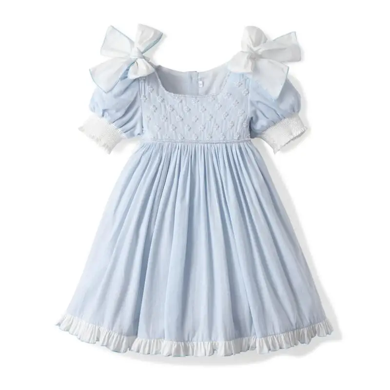 

Clibeso 2024 Baby Girl Baptism Dresses Kids Spanish Lace Bow Dress Children Luxury Birthday Clothing Girls Boutique Clothes