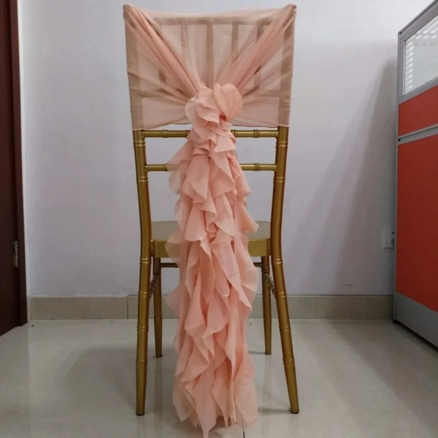 tion to any event. made of high quality organza fabric, this exquisite chair sash bow cover features a delicate and luxurious de