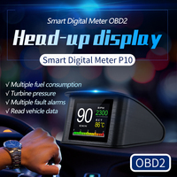 P10 Head Up Display Trip On-board Computer Car Digital OBD2 Mileage OBD Driving Computer Display Speedometer Temperature Gauge