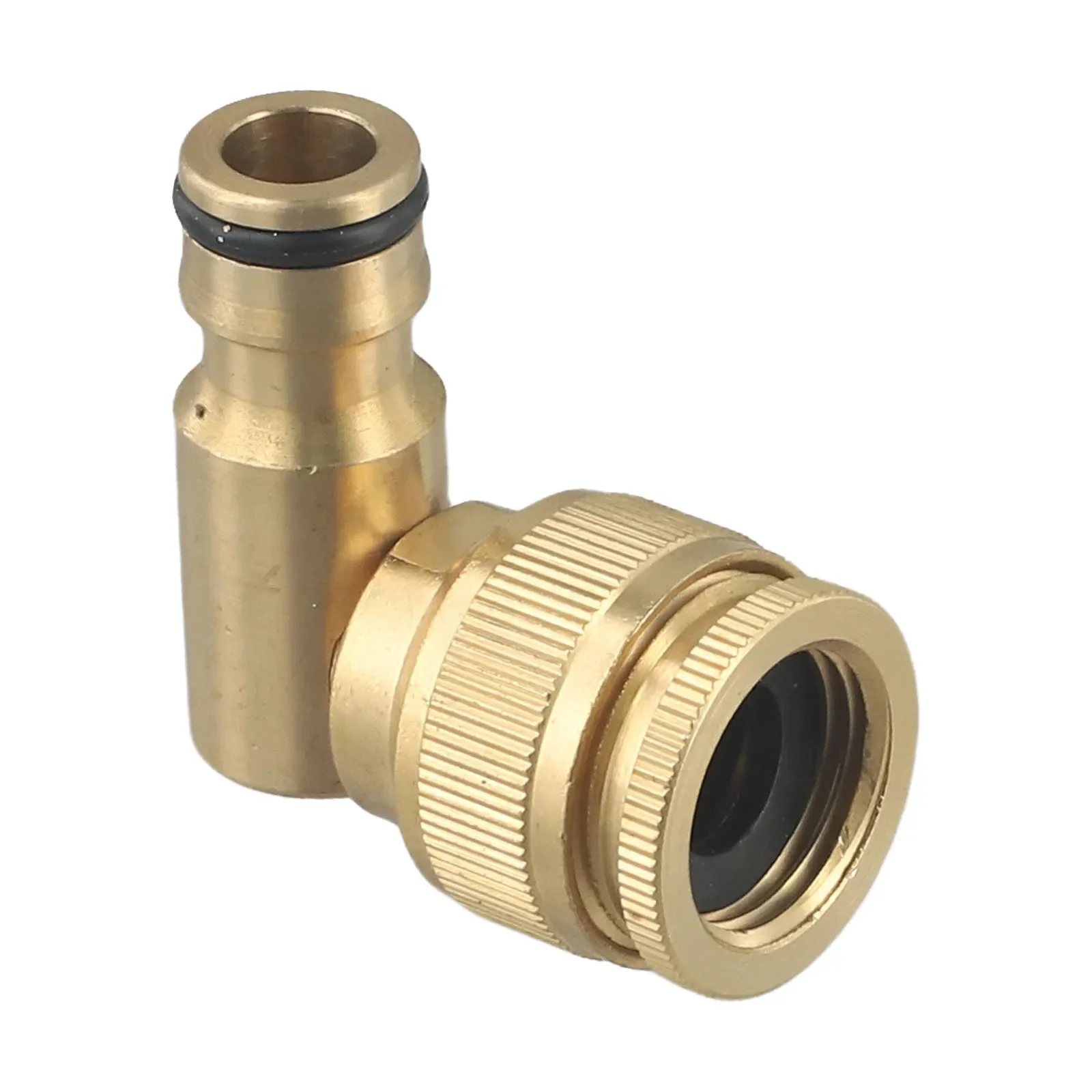 Garden Tap Adapter 3/4 Inch Brass With 90 Degree Swivel Joint And Nickel Plated Layer For Outdoor Water Outlet Use
