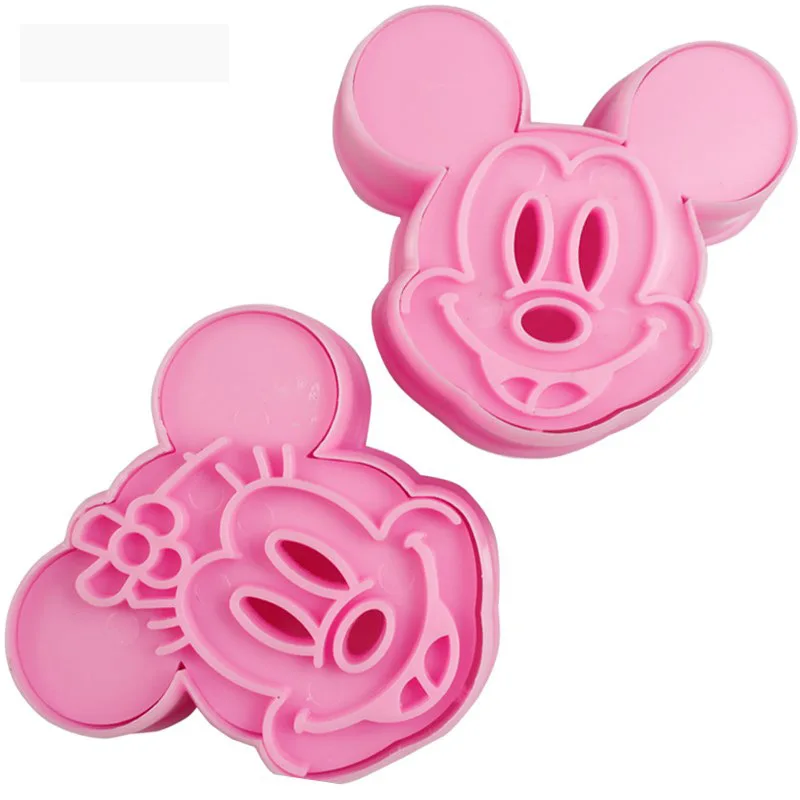 Disney Cartoon Mickey Mouse Baking 3D Mold Diy Baking Cookie Cake Rice Ball Mold Plastic Mold Birthday Party Decoration Toy Gift