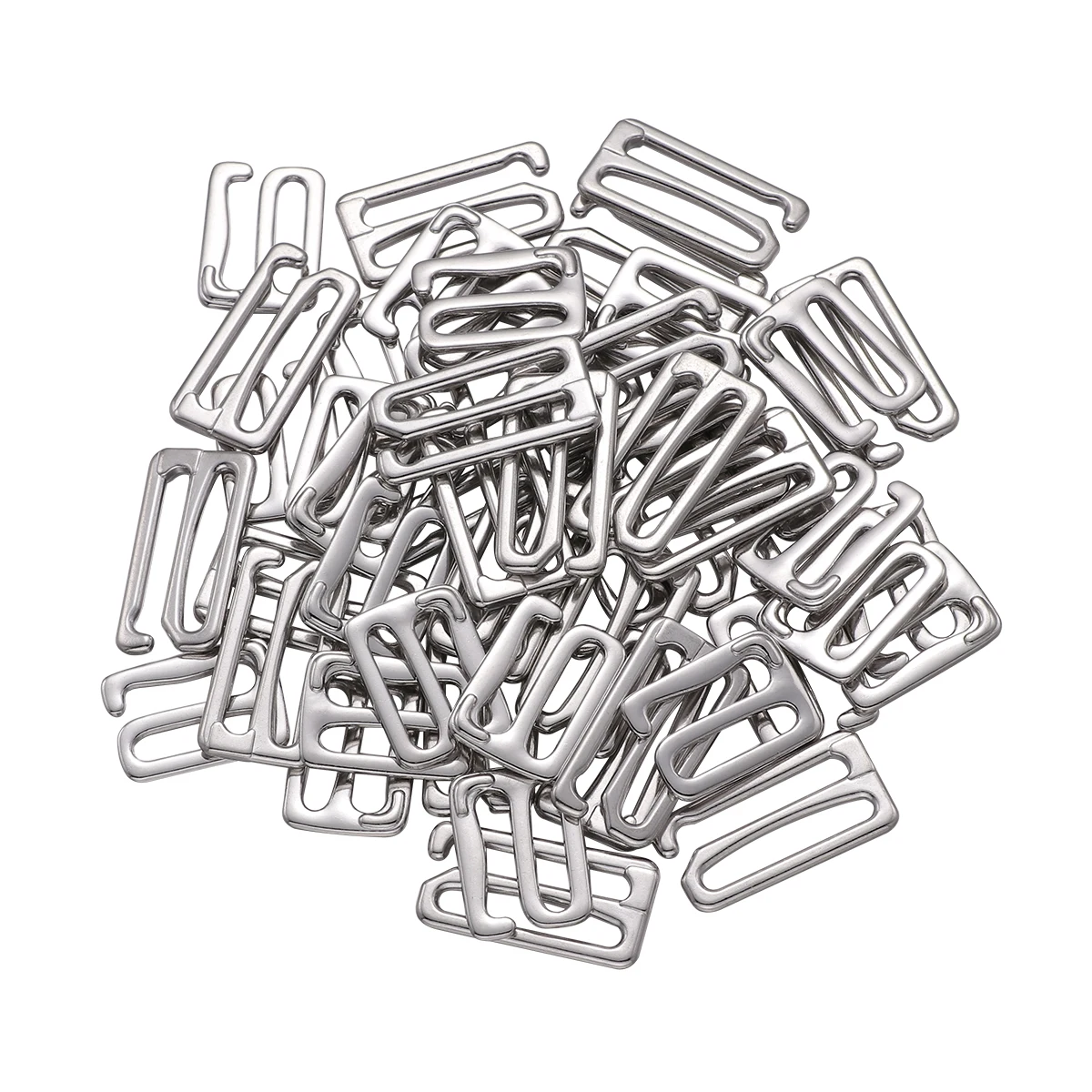

50pcs Bra 25.5mm Diameter Underwear Buckle Non-slip Underwear Clasp Shoulder Belt Bra Buckle Ring Silver Long-lasting