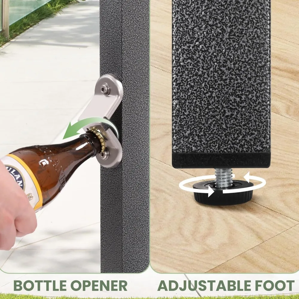 46*39*17 Outdoor-Bartisch, extra breit, hoher Bar-Höhen-Outdoor-Pub-Tisch, ideal für Terrasse, Whirlpool, Esszimmer, Balkon, Pool, We