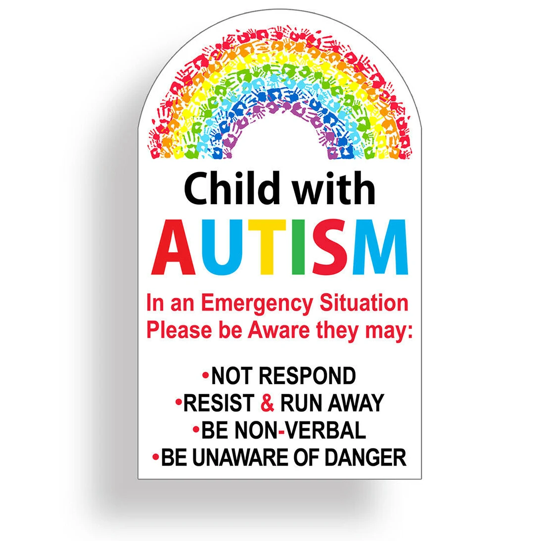 Child with Autism Sticker Autistic Awareness Home Wall Window Door Safety Decal