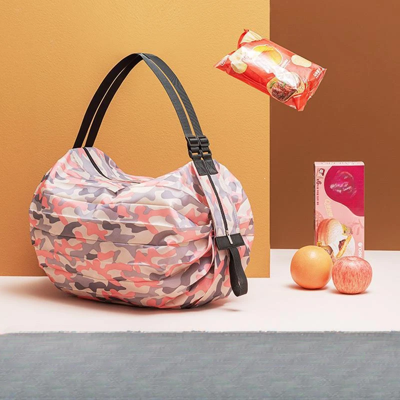 Foldable Large Capacity Shopping Bag Portable Shoulder Tote Reusable Grocery Travel Storage For Daily Supermarket Outdoor Use