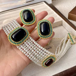 Luxury Temperament Geometry Simulated Pearl Necklace For Women Wedding Gifts Delicate Design Accessories