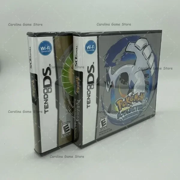 New Sealed Pack Pokemon HeartGold SoulSilver Game Cartridge Video Game Console Card USA Version with Box and Manuals for NDS