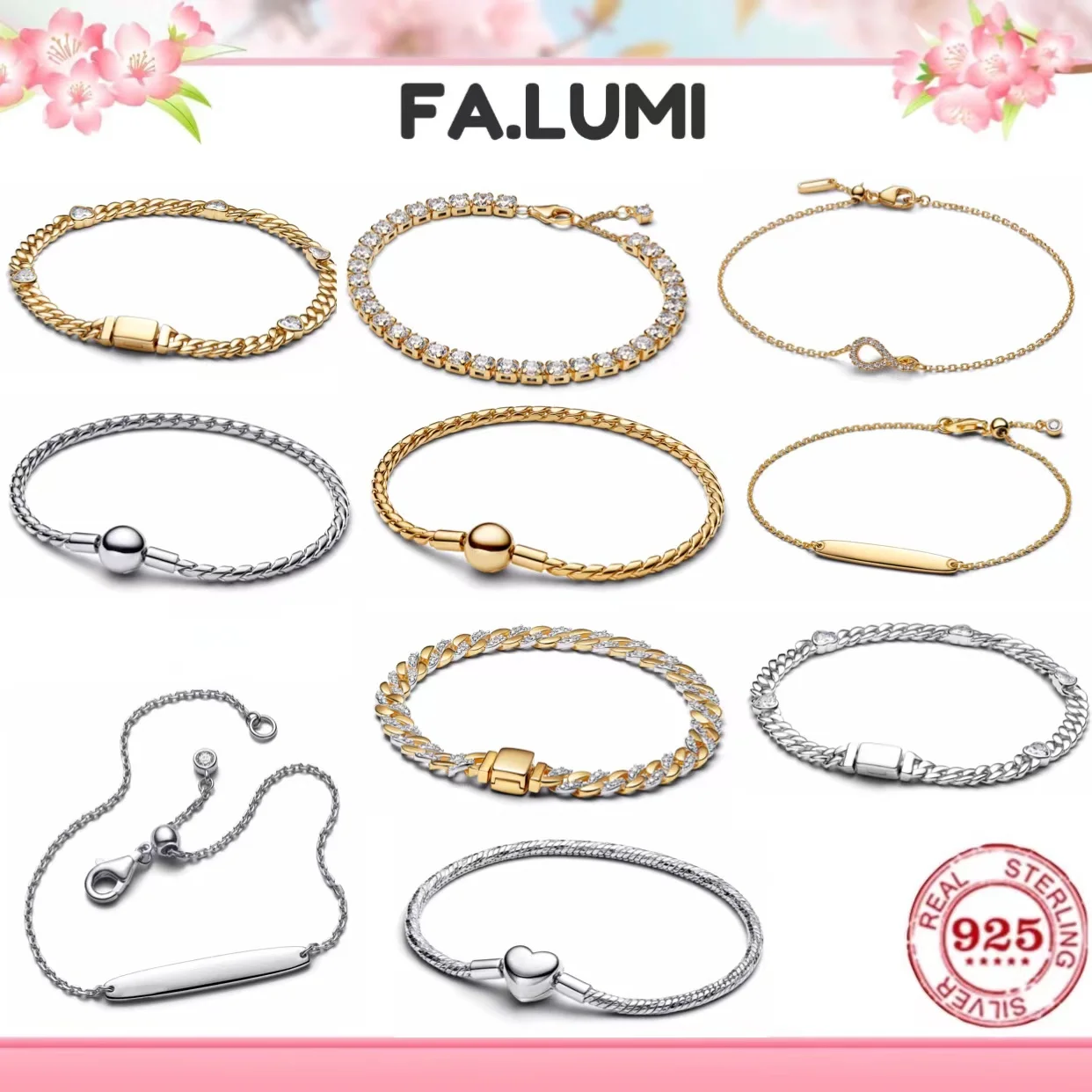Nuevo Modelo 2026, Pulsera de Cadena de Tenis Eterna con Forma de Corazón Redondo Brillante, Plata de Ley 925, Hecha a Mano para Damas, Regalo de Joyería DIY