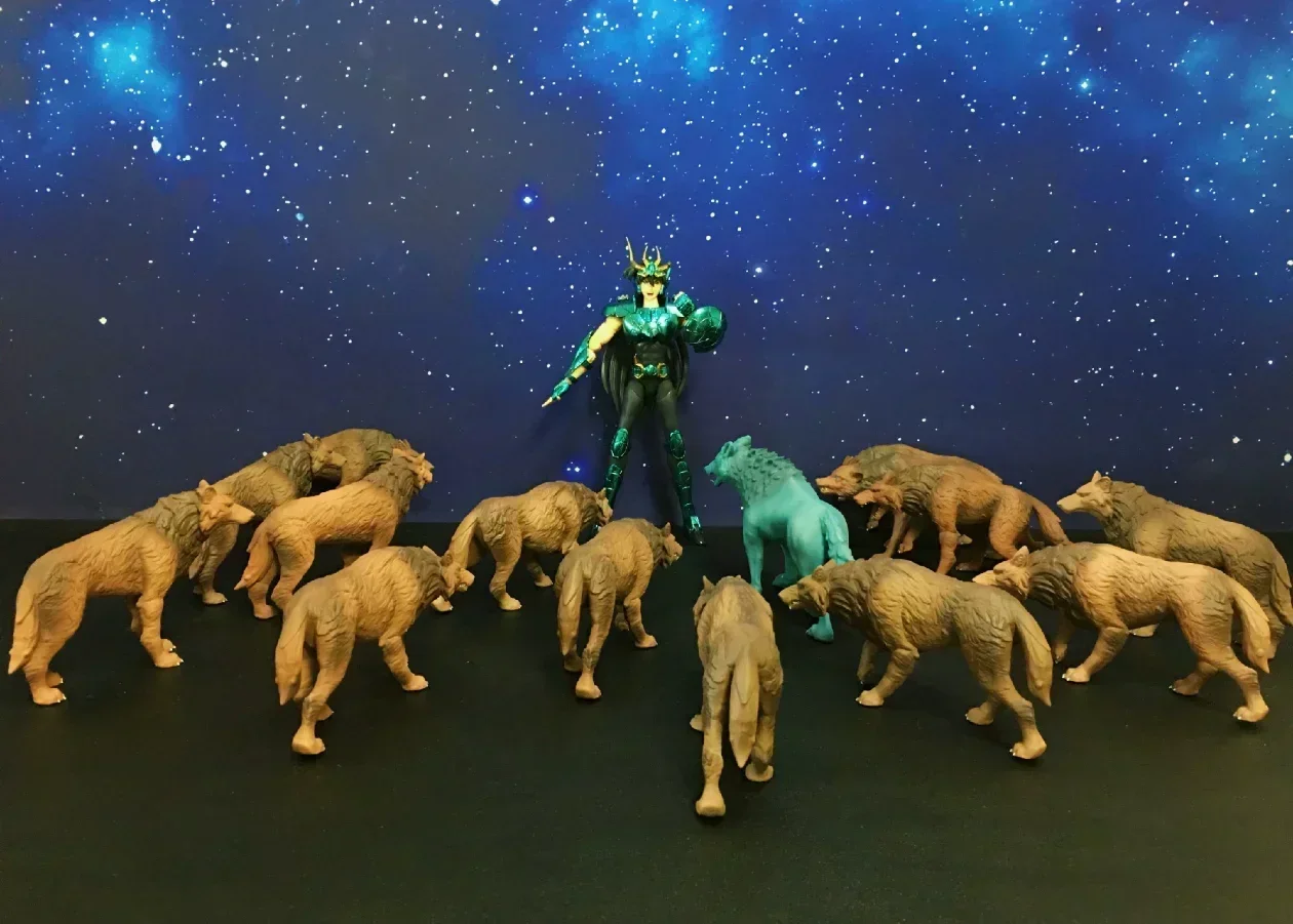 En Stock, mito de tela Saint Seiya, Luna plateada, lobo, quinta estrella brillante, Canis, Dios principal, guerrero, lobo ártico, modelo de escena Filiru