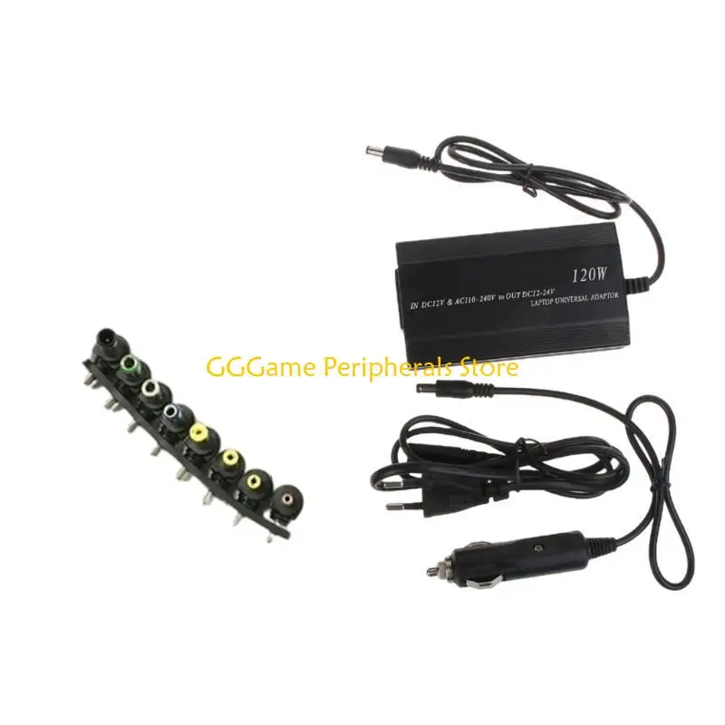 U55B Универсальное зарядное устройство для ноутбуков мощностью 100 Вт для автомобиля и дома с регулируемым напряжением