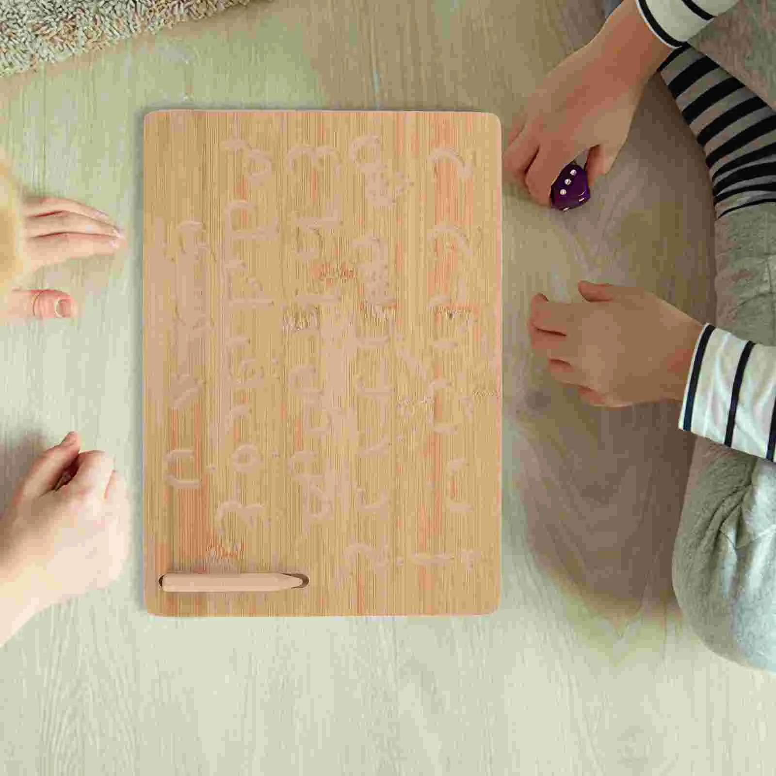 Tablero de escritura Braille para educación temprana con letras, pizarras blancas para niños pequeños, tableta de bambú para niños