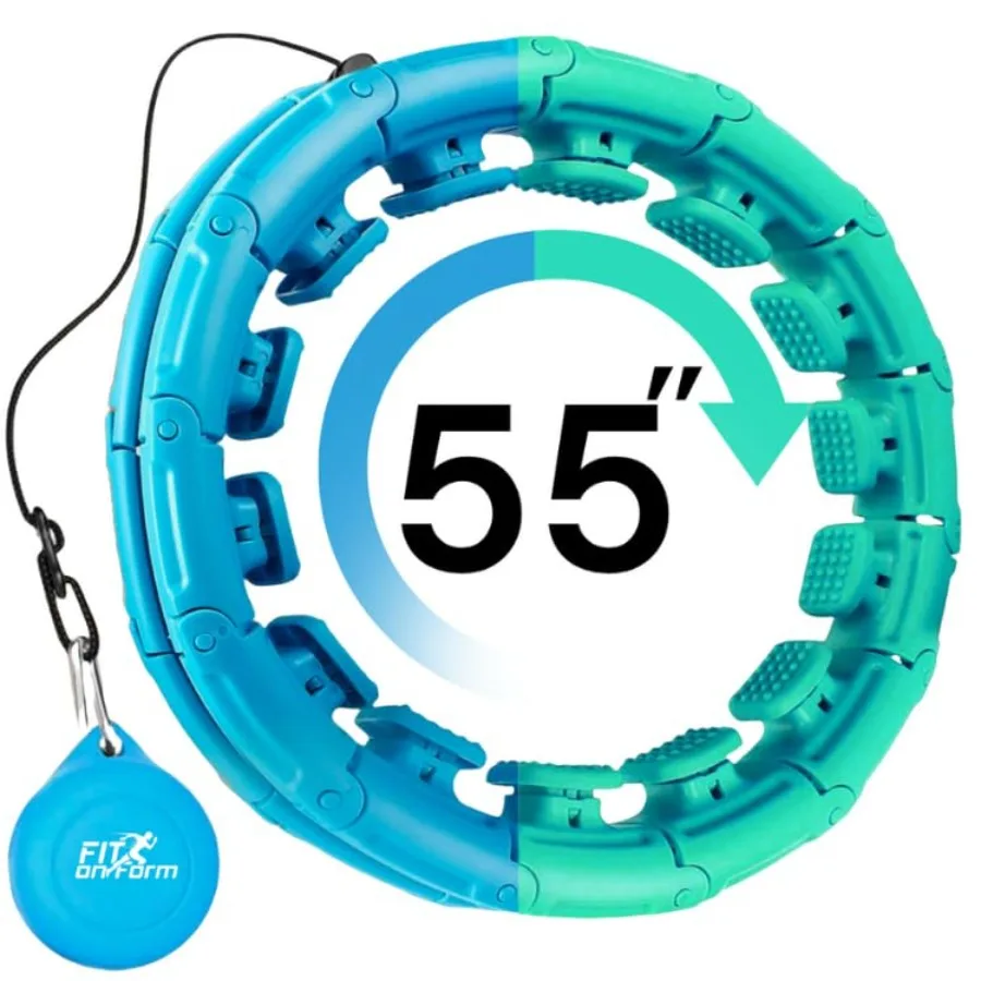 

Blue Green Infinity Weighted Hula Fit Hoop for Adult Weight Loss 2 in 1 Smart Fitness Exercise Hoop for Women Abs Workout 24/28