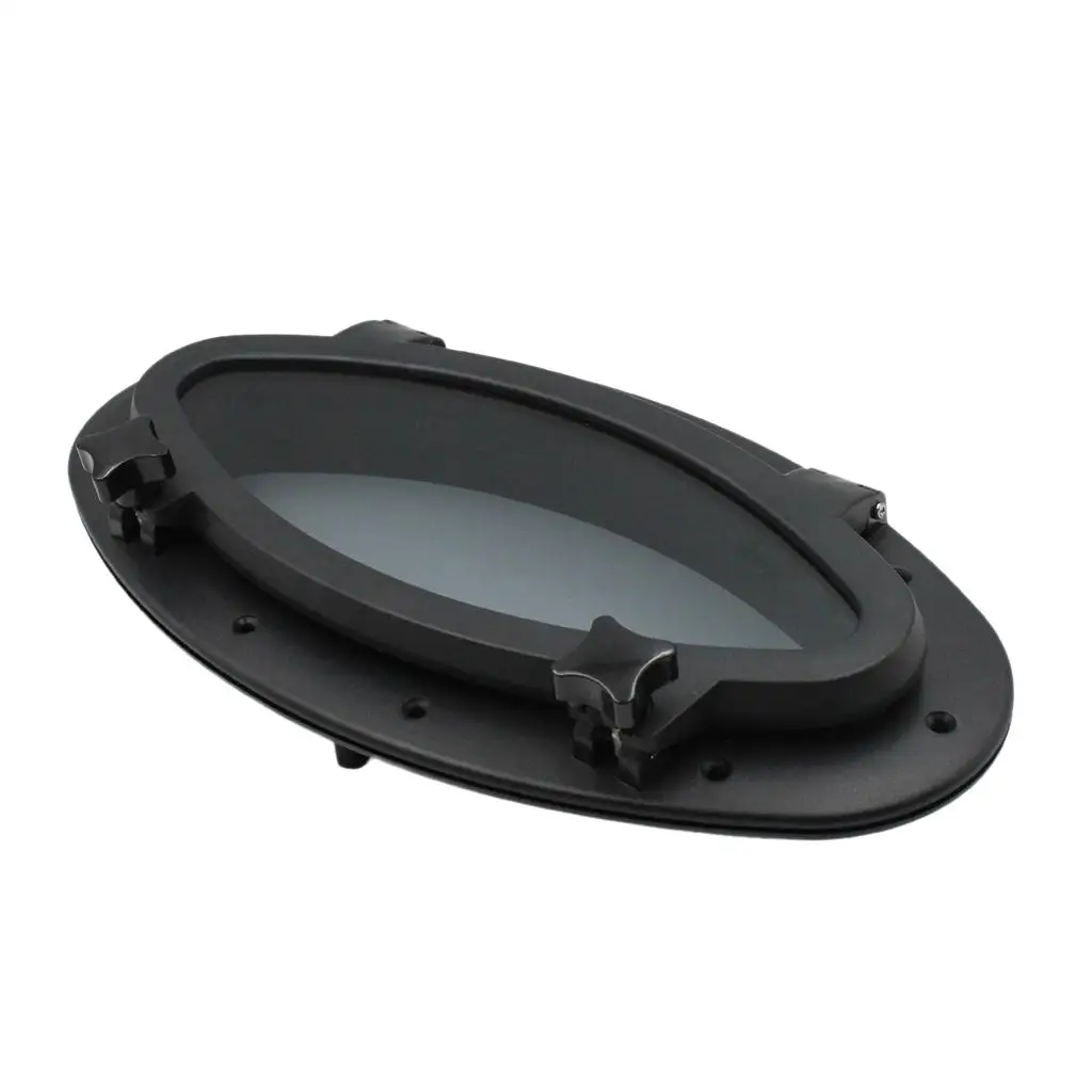 

Boat Yacht Oval Porthole Window Waterproof Marine Hatch Black Plastic Porthole Mirror for Home Decor Cabin