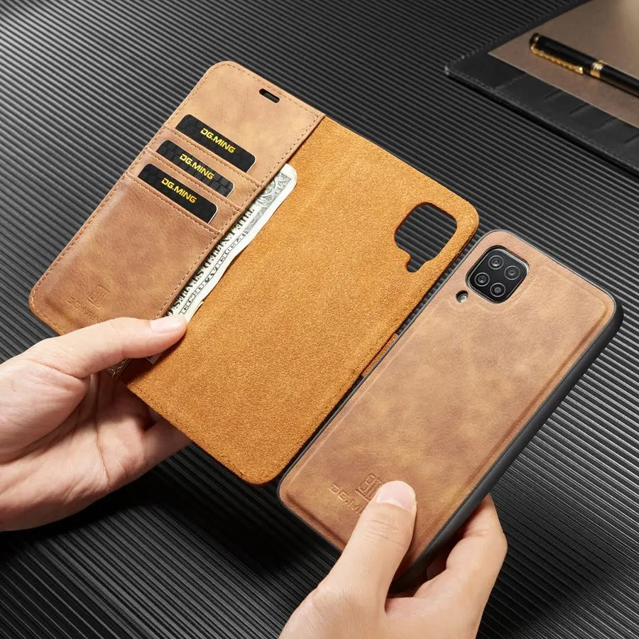 Detachable Magnetic Leather Wallet Case for Samsung Galaxy, Removable Flip Cover, A12, A22, 4G, A32, A42, A52, A72, 5G