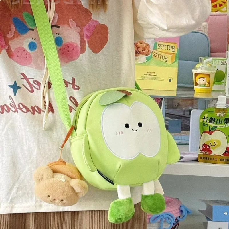 Plecak Czerwone Jabłko Y2K Skóra Kawaii Kreskówka Nylon 10 Calów Powrót do Szkoły Uczeń Wszechstronne Mini Plecaki Plecaki na Zamek Nowe