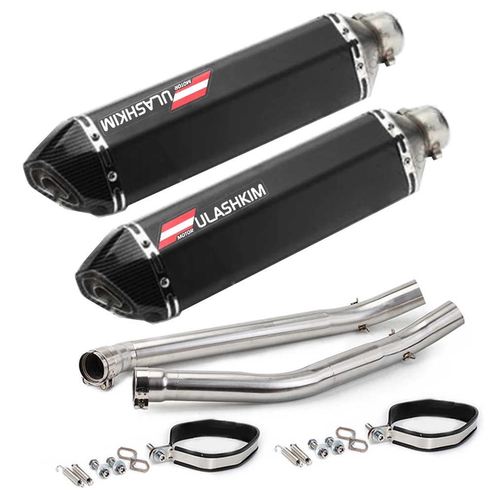 ZX14R Slip On Exhaust For Kawasaki Zx14r ZZR1400 Motorcycle Carbon Fiber Exhaust Muffler Escape Pipe Zx-141r Exhuast