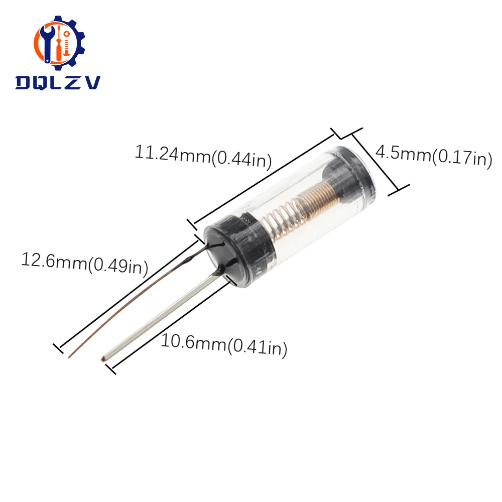 SW-18020P 12V Transparent Highly Vibration Switch Ball Tilt Double bead Angle Spring Sensor