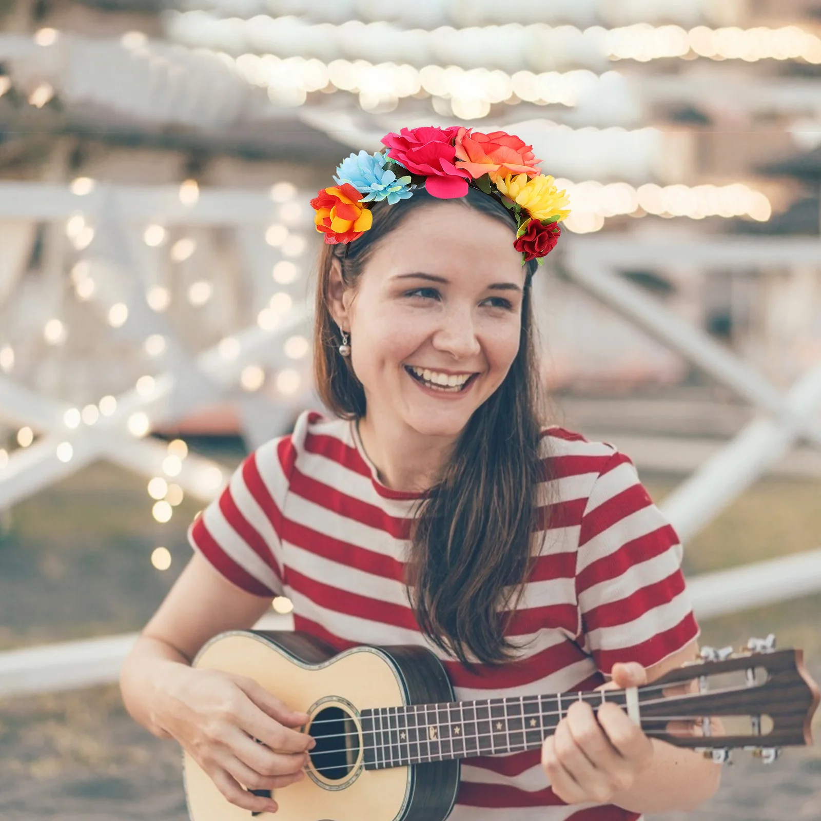 

1Pcs Simulation Rose Flower Headband Unique Attractive Party Hairband Women Hair Accessory Gift Simulation Rose Headband