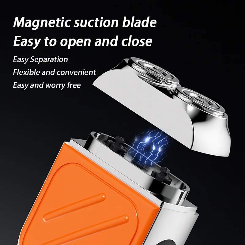 Electric Razor IPX7 Waterproof Mini Dual-head Magnetic Ultra-clean Shaving Portable Digital Display Electric Beard Shaver image 2