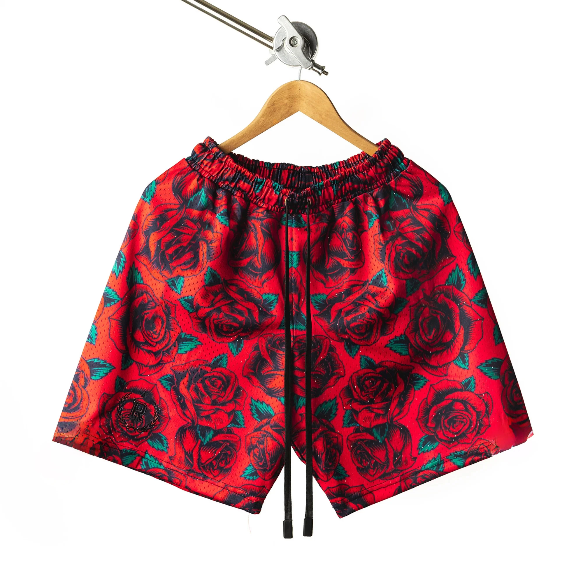 شورت تدريب اللياقة البدنية للرجال باللون الأسود الوردي "شورت شبكي رياضي موضة الشارع شورت كاجوال رائع لكرة السلة شورت شاطئ فضفاض يسمح بالتهوية