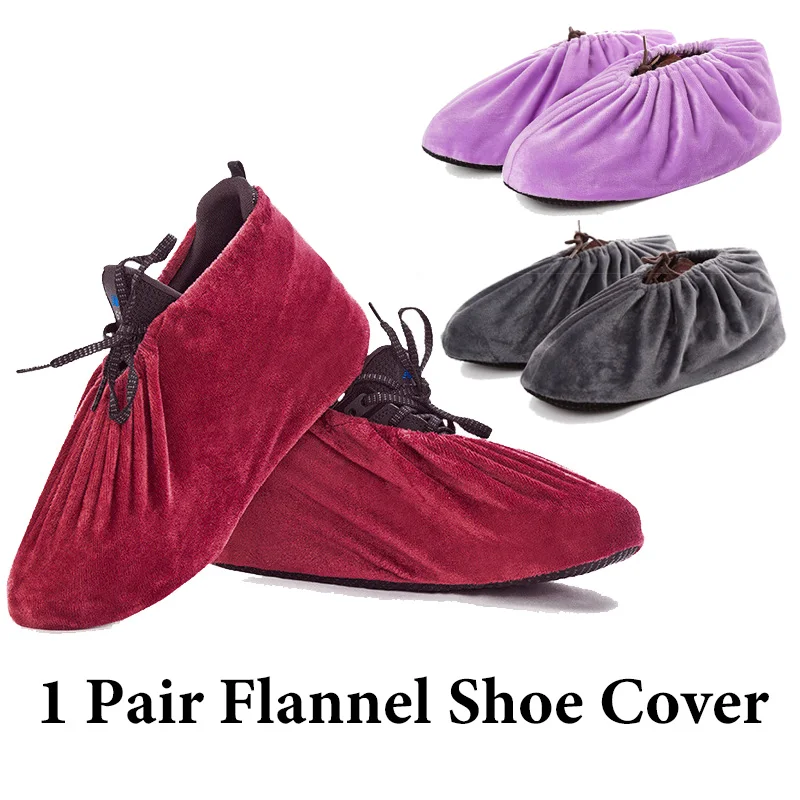 1 Pair Flannel Shoes Covers Indoor Reusable Unisex Non-Slip Elastic Shoes Protector Household Dust Proof Keep Floor Cleaning