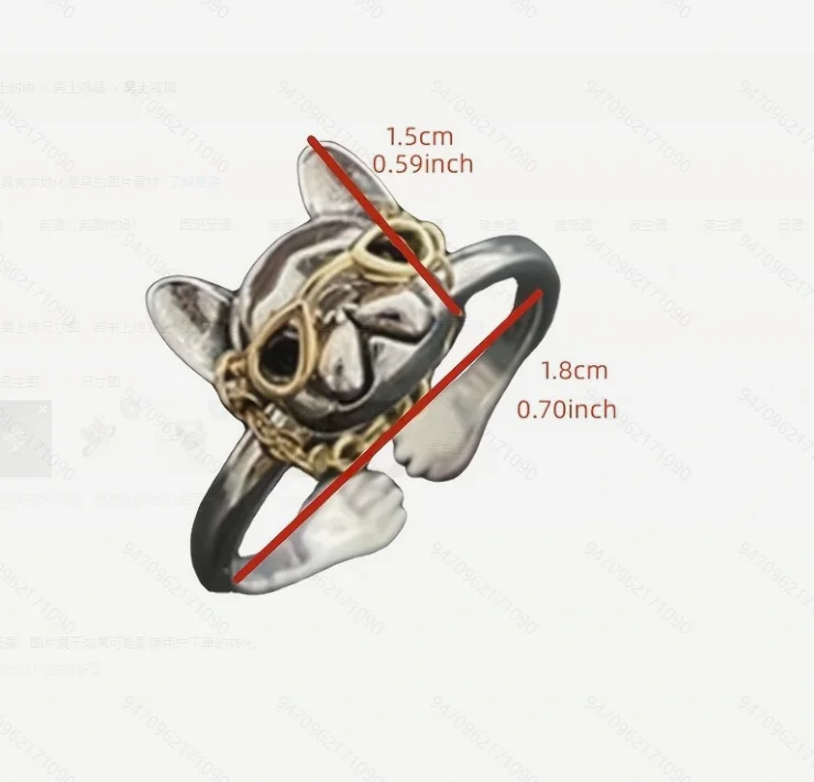 New Wearing Golden color wire glasses Handsome Dog Ring, Trendy Men Trendy Women Couples Small and Popular Ring Ring