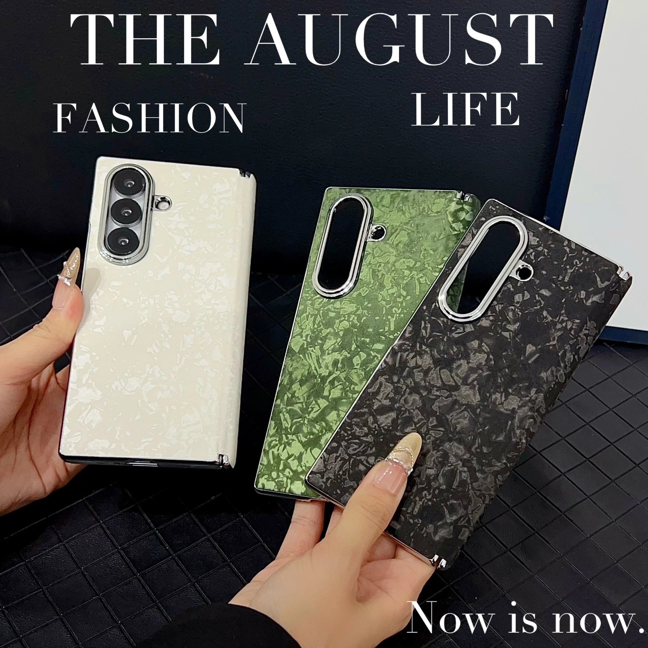 

For Samsung Z Fold7/ 6/5/4 /W24 23 Electroplated Shell Pattern Phone Case Foldable Screen Drop Protection Cover