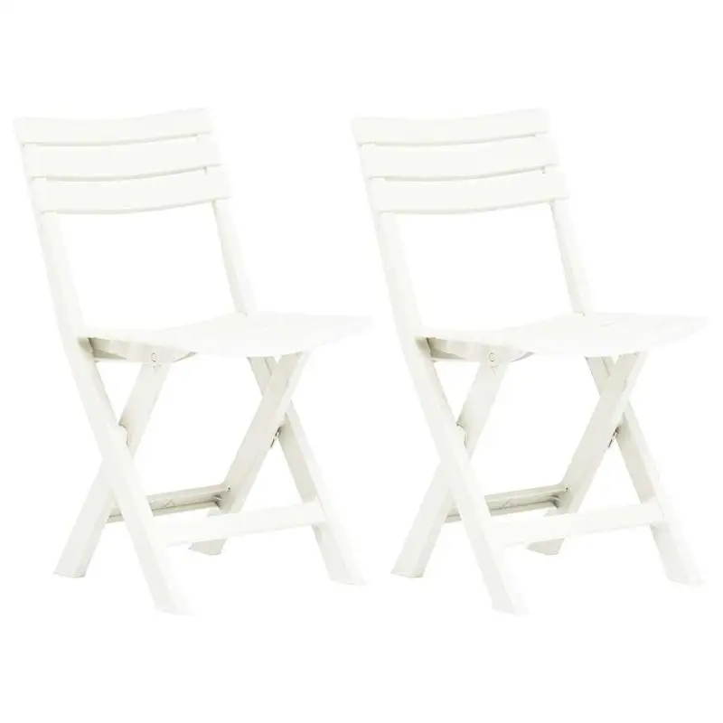 Chaise de loisirs pliante, construction en plastique durable, design peu encombrant pour jardin extérieur, terrasse, blanc, 50x50cm