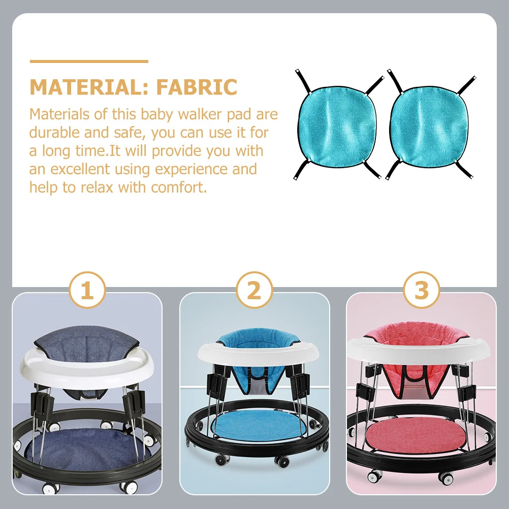 

2pcs Baby Walker Foot Rest Round Foot Pad Universal Fit Easy Install Baby Walker Accessories Comfortable Fabric Footrest For