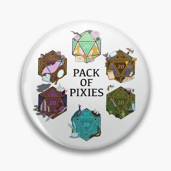 Pack Of Pixies D20 Set  Soft Button Pin Cute Brooch Collar Clothes Metal Badge Cartoon Funny Women Gift Fashion Creative Hat