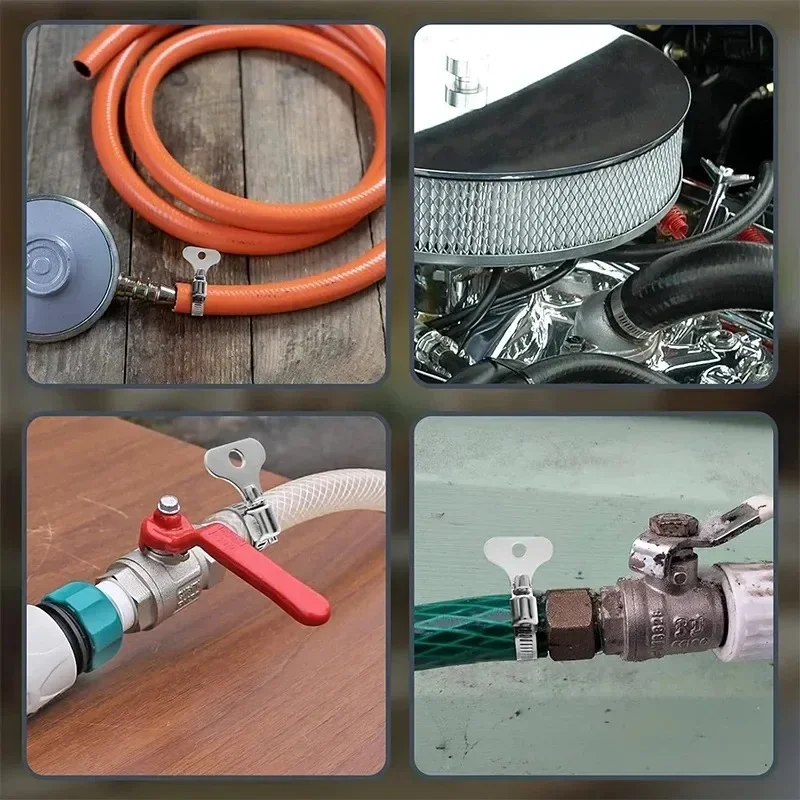 Abrazadera de manguera giratoria de acero inoxidable ajustable, Clip de tubo de conducción de gusano, banda de tornillo para grifo, abrazadera de tubo de combustible para coche, venta al por mayor, 50/10 Uds.