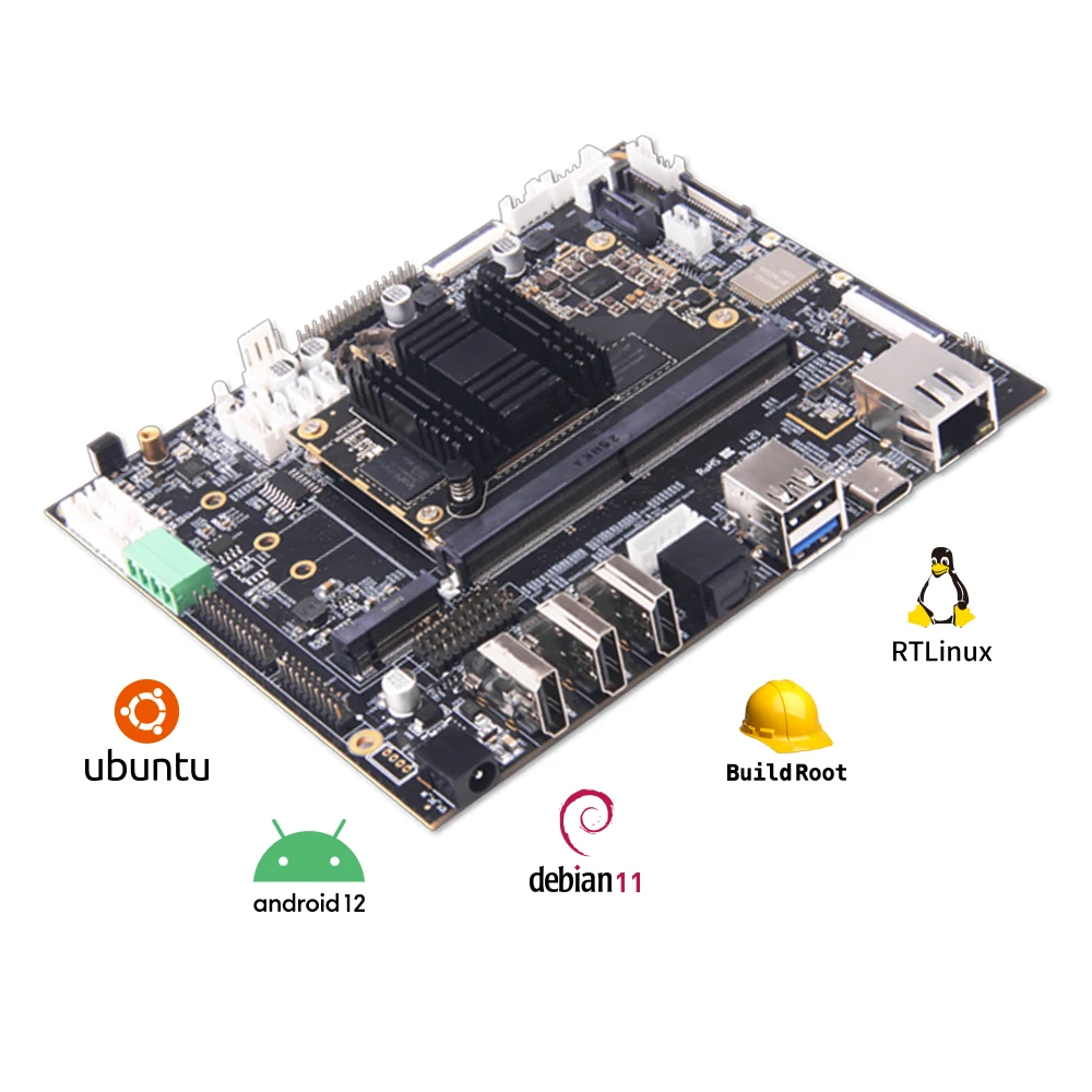 

RK3588 NPU 6TOPS Mali-G610 GPU 4GB RAM 32GB EMMC OS Android/Linux/Ubuntu Server/Debian AI Development Board