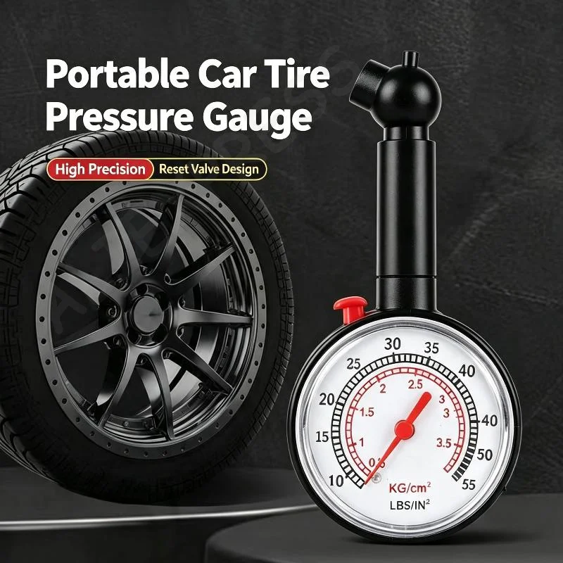 [G]Car Tire Pressure Gauge Clear Display Dial Manometer Shockproof for Auto Motorcycle Truck Bikes Automotive DIY Tool