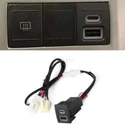 12V Car Dual QC3.0 USB Type C PD Port Socket Quick Charger Power Adapter for VW POLO 2004-2009 Accessories