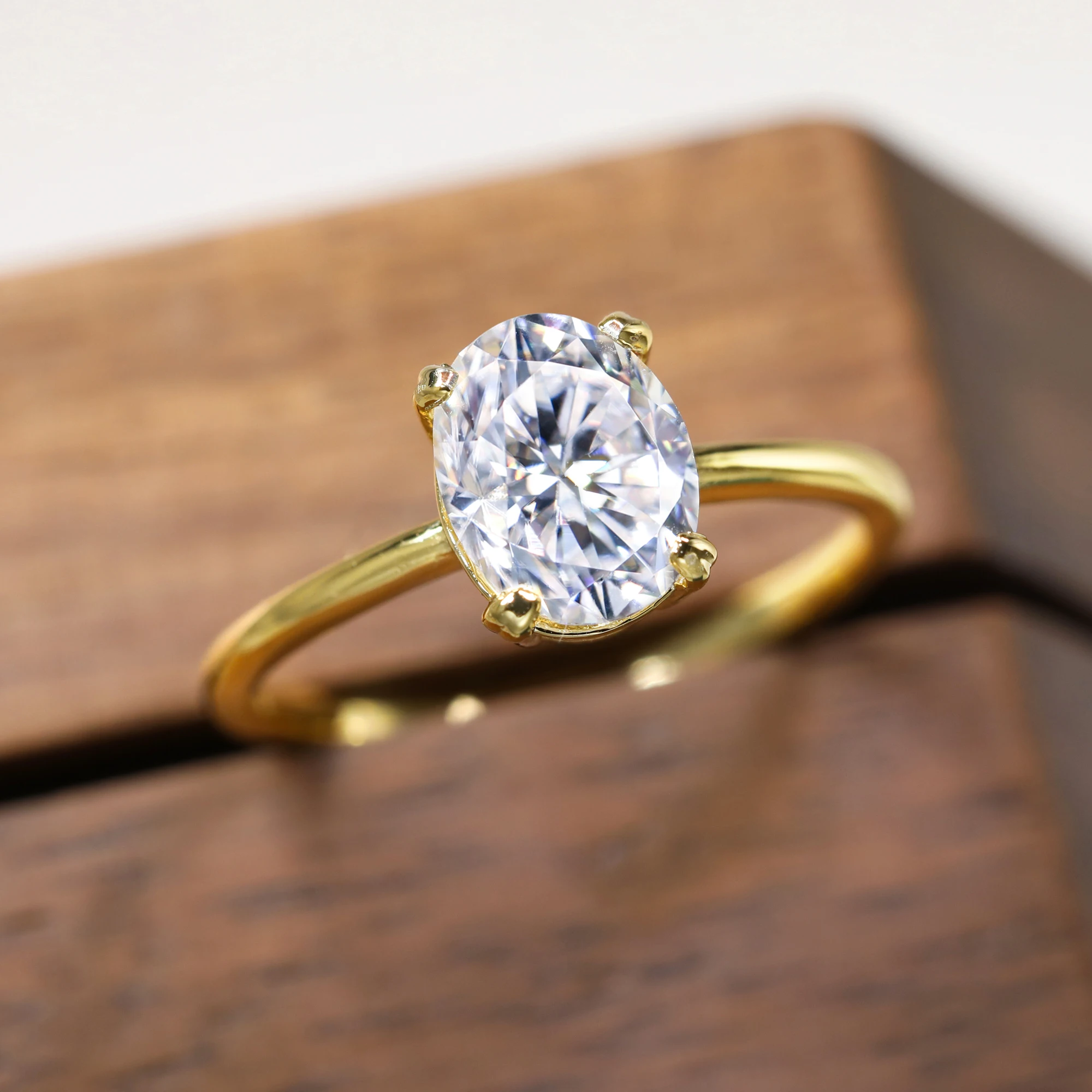 

Минималистское обручальное кольцо-пасьянс овальной огранки из стерлингового серебра 925 пробы 1-3 карата с муассанитом для женщин и девочек, позолоченные подарки на годовщину