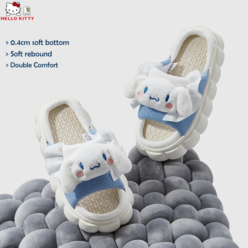 Kawaii Sanrio Slippers Kuromi Summer Cinnamoroll Home Slipper Women Hello Kitty Sandals Comfortable Breathable Shoes Gift Girls